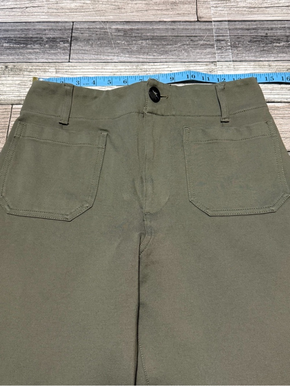 Maeve Anthropologie The Colette Wide Leg Crop Pants Women’s 28 Green Inseam 23.5 - Picture 4 of 9